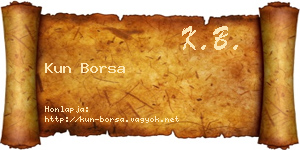 Kun Borsa névjegykártya